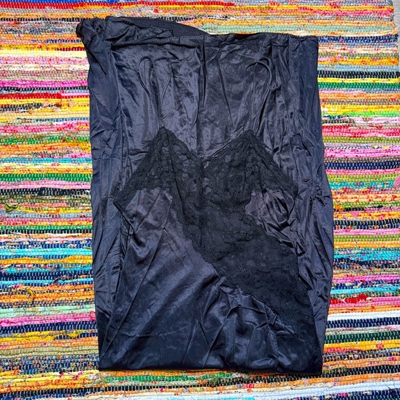 Vintage Val Mode Black Lace Slip Dress – Made in USA (Size M) - Picture 1 of 7